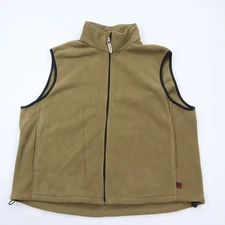 Woolrich Vest Jacket Mens XL Fleece Full Zip Brown Outdoor Travel Soft Warm