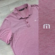 Travis Mathew Golf Polo Mens 2XL XXL Red Performance Short Sleeve Shirt
