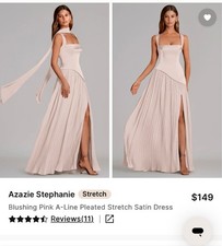 New Azazie Blush Pink bridesmaid dress with corset