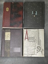 4 Leather Bound Arbutus Indiana University Yearbook Volume Set 1930-1933 Vintage