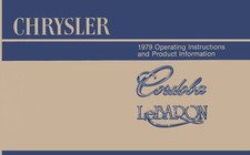 1979 Chrysler Cordoba Lebaron Owners Manual 1979 Chrysler Cordoba Lebaron Owners Manual