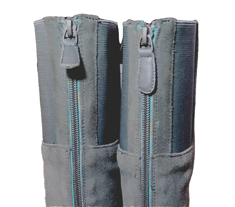 SOFTWALK женщин колена кожаные ботинки серый памяти пены комфорта арка размер 10N - Изображение 4 из 4