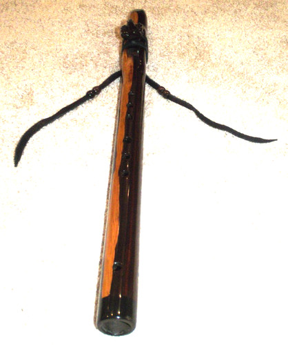 F Sharp Minor Cocobolo Brent Haines Native Amer Carved Flute Zuni Raven Fetish