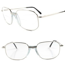 Genuine Vintage 80s 90s Classic Mens Silver Bifocal 1.75 Reading Glasses