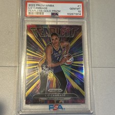 2022 Panini Prizm WNBA LIZ CAMBAGE #1 FEARLESS Gold #5/10 PSA 10 *POP 1* SPARKS