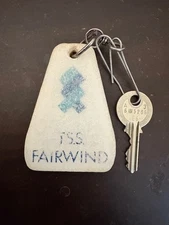 Vintage TSS Fairwind Cruise Ship Key Fob w/ Key