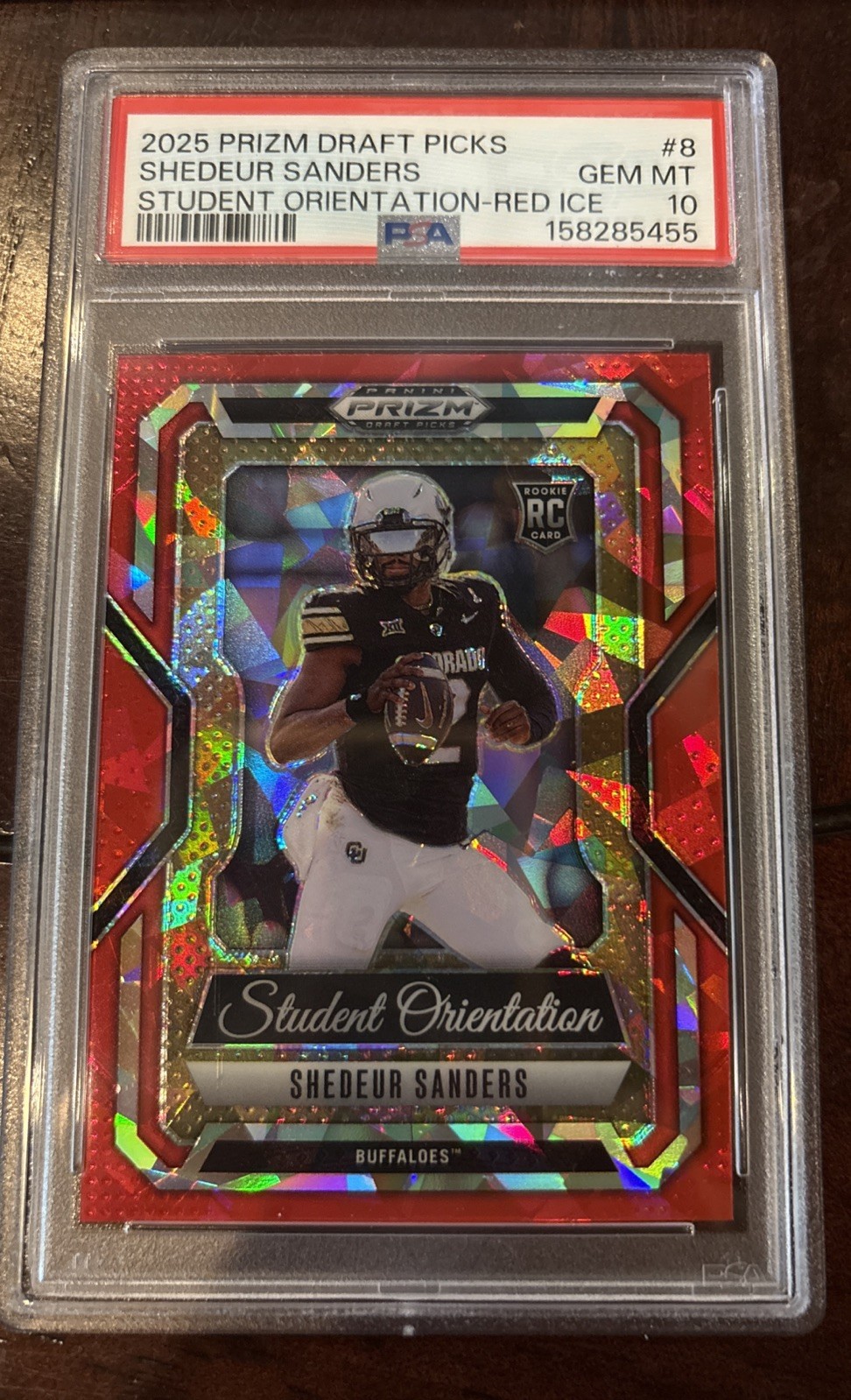 Shedeur Sanders Panini Prizm Draft Picks Student Orientation #8 Red Ice