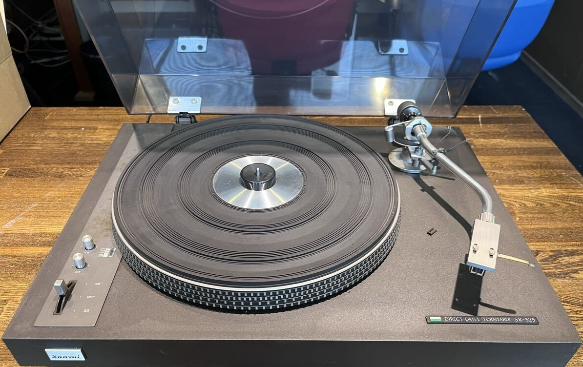 Sansui SR-525 Direct Drive Turntable Record Player Retro Black