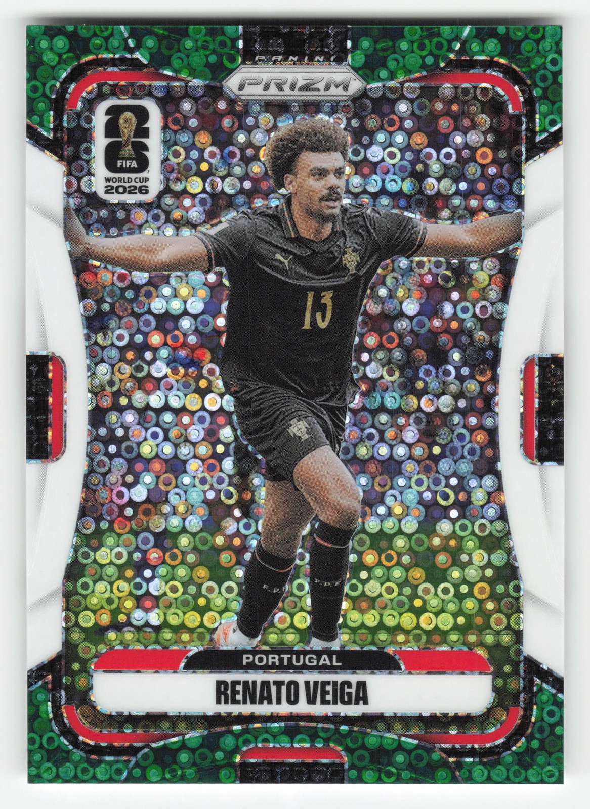 2026 Panini Prizm FIFA World Cup #369 Renato Veiga Green White Disco Prizms #/70