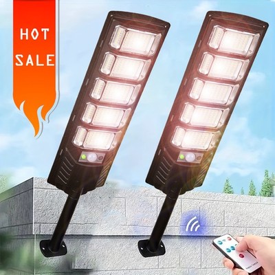 1/2PCS 540 LEDs 6500K Solar Street Lights Outdoor Dusk to Dawn Motion Sensor