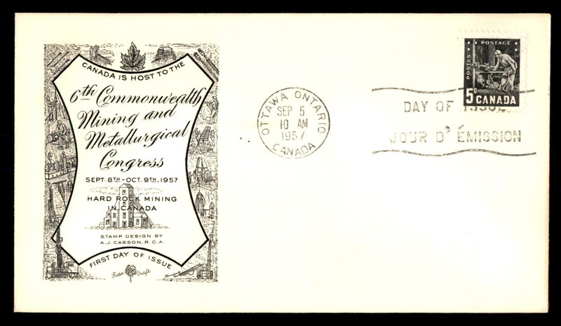 Mayfairstamps Canada FDC 1957 Miner Commonwealth Mining Metallurgical Congress F