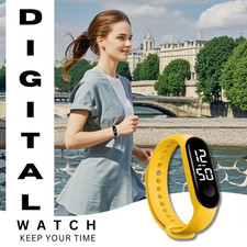Orologio Digitale LED Uomo Donna Sportivo Giallo  Orologio Fitness Multifunzione