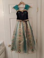 Disney Store Girls Frozen Anna Deluxe Costume Dress Size 7-8