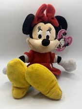 DISNEY Minnie Mouse Plush Stuffed Animal 10" Tall Red Dress  Bow