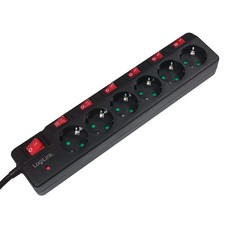  LogiLink Steckdosenleiste 6-fach, 1,5m mit 6 Schal  UK IMPORT ACC NEW