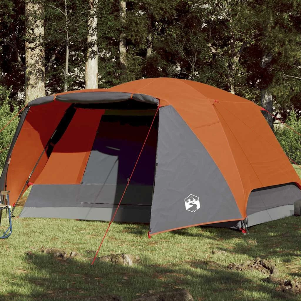 Tent with Awning 4 Person Waterproof Orange
