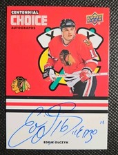 2025-26 Centennial Chicago Blackhawks Eddie Olczyk Auto 34/35 Inscribed 