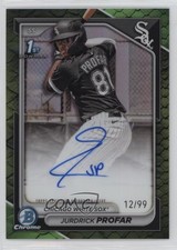 2024 Bowman Chrome Green Reptilian Refractor 12/99 Jurdrick Profar Auto 4f5
