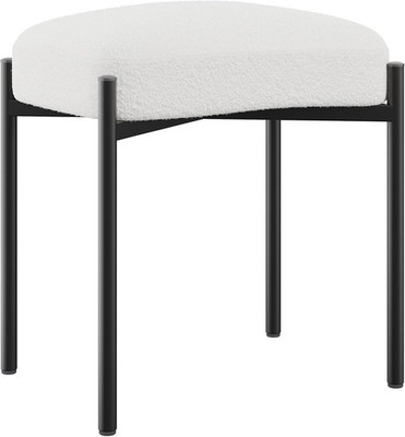 Vanity Stool, Footrest, Square Ottoman Bench with Metal Legs, Makeup