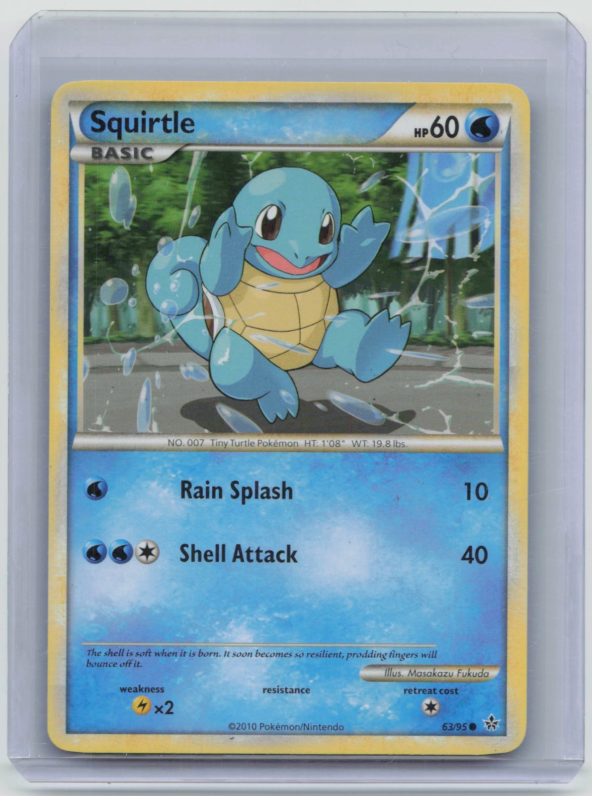 Squirtle 63/95 | HGSS Unleashed | 2010 Vintage Pokemon TCG Card | LP
