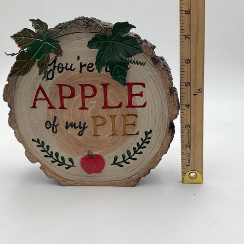 Rustic Wood Slice Sign "You're the Apple of My Pie" Home Decor - Picture 6 of 7