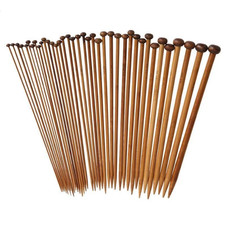36 pcs 18 sizes 9" Carbonized Bamboo Knitting Needles Single Pointed Set Point