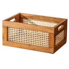 Woven Basket with Lid Decorative Bin Baskets Storage Organization