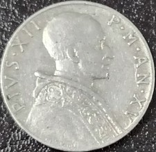 VATICANO MONETA 5 LIRE 1953 PIO XII CIRCOLATA