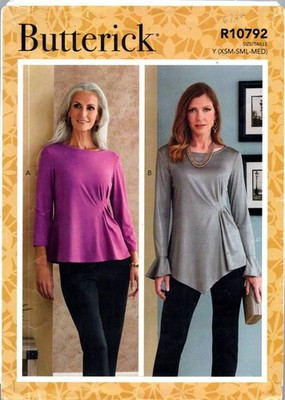 Butterick 6788 Top  Asymmetrical Sewing Pattern Misses Sizes XS to M 4 to 14