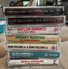 VTG Country Outlaw Cassette Tape Lot Of 7 Bundle Hank Williams Merle Haggard Etc