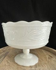 Milk Glass E.O. Brody Co Pedestal Compote/Candy Dish M6000 Made in USA