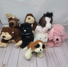 Ganz Webkinz Stuffed Animals Collection Monkey Dogs Bunny Moose Cat "Lot Of 8"