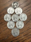 90% Silver - Washington Quarter Lot - Lot Of 9 Coins 34-65'