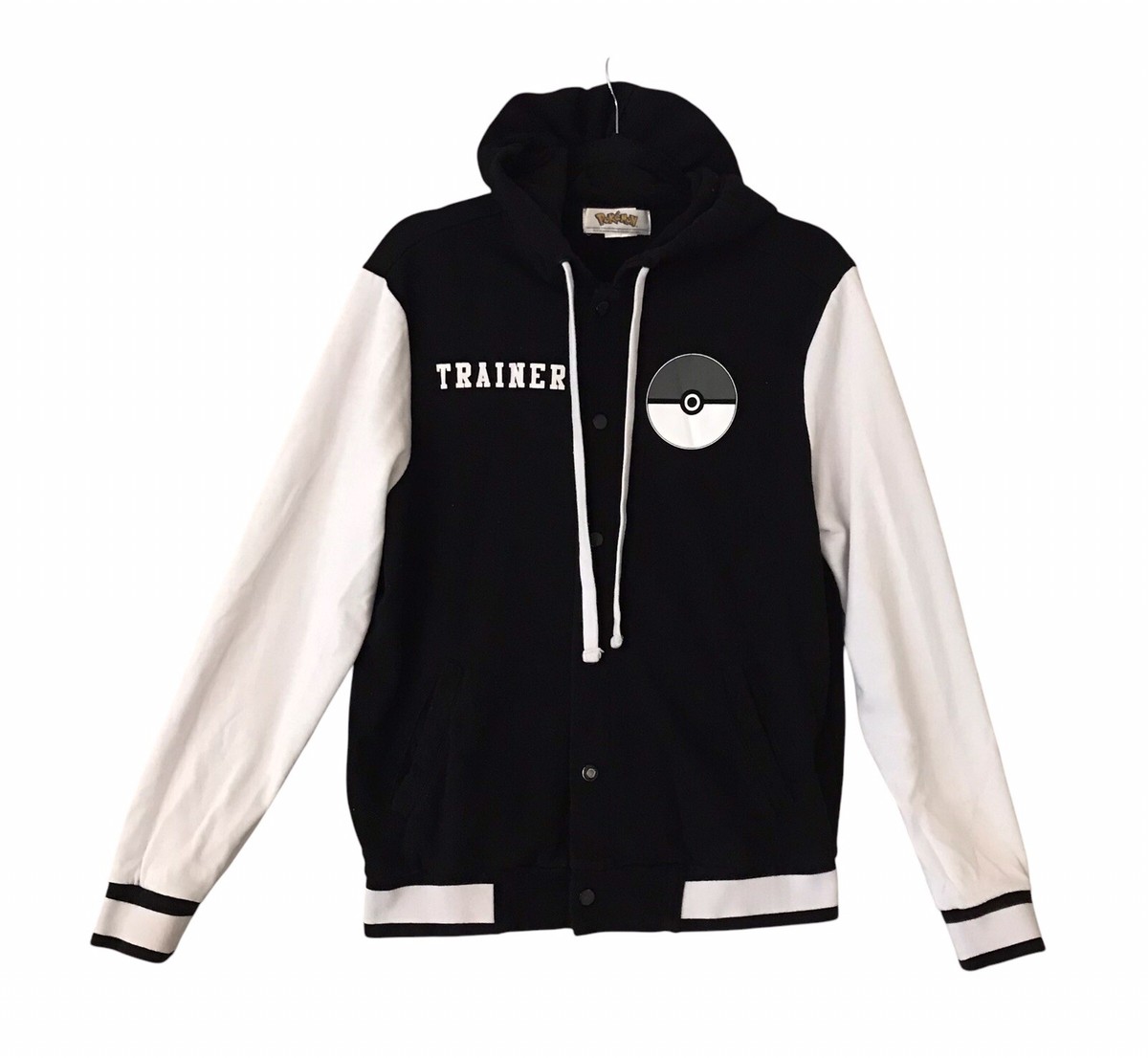 Pokemon League Champion Varsity Jacket Trainer Snap Up Hoodie Mens Sz M