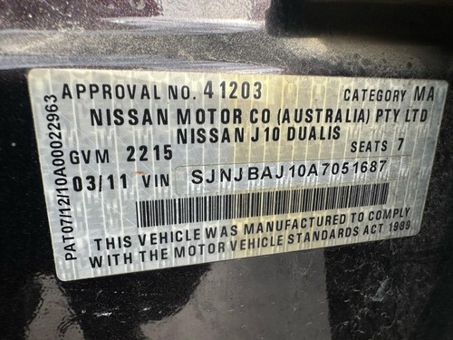 NISSAN DUALIS J10 01/2010-05/2014 RIGHT HEADLAMP HALOGEN TYPE P/N 26010BR03A - Picture 11 of 12