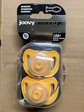 Joovy Airnoogie Orthodontic Pacifiers 6M Silicone Natural Touch Yellow 8 cts