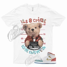 CRIME T Shirt to Match 1 Mid GS UNC to Chicago Metallic Gold University Red Blue