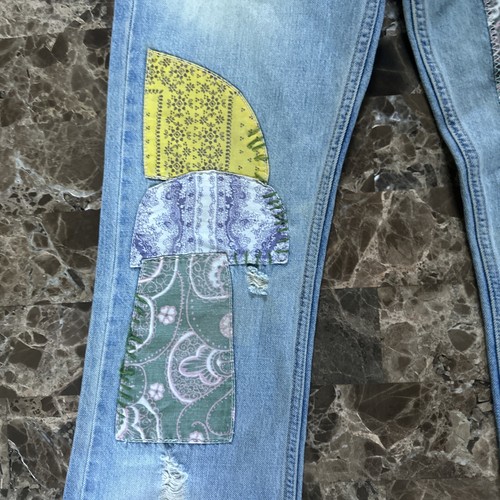 y2k ultra low rise bellbottom flare denim jeans Grunge Bratz Disco 70s Sz XS/S ! - Picture 8 of 21