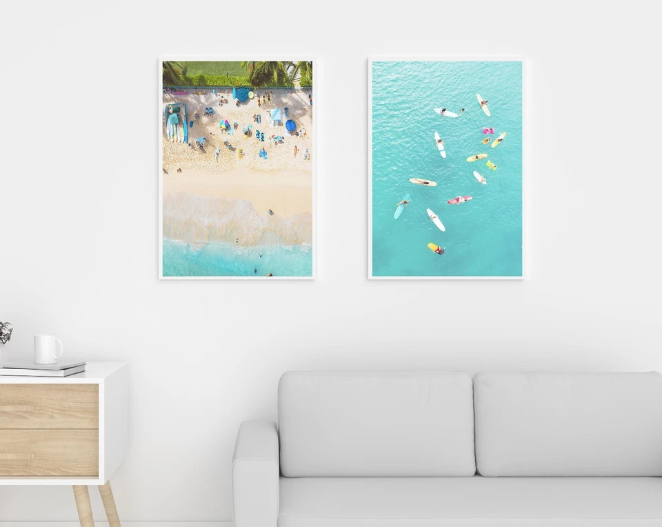 Conjunto de 3 impresiones de arte de pared playa océano surf póster impresión costera Foto 4 de 4