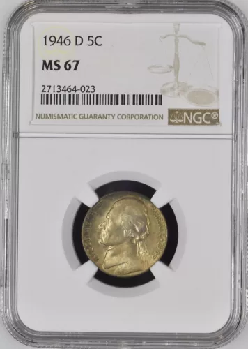 1946-D 5C Jefferson Nickel NGC MS67     2713464-023