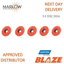 5 X NORTON BLAZE 115MM RAPID STRIP DISC - 66623303783 Weld Paint Rust Removal