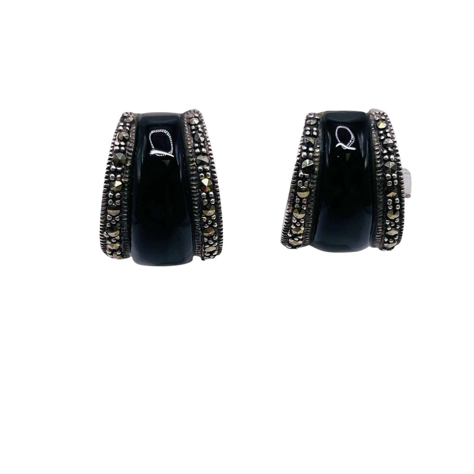 Engraved Sterling Silver Rectangular Black Onyx M… - image 5