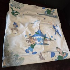 Vintage Walt Disney Blanket Made In USA Cotton Fleece 40x40 Rare Print Faded