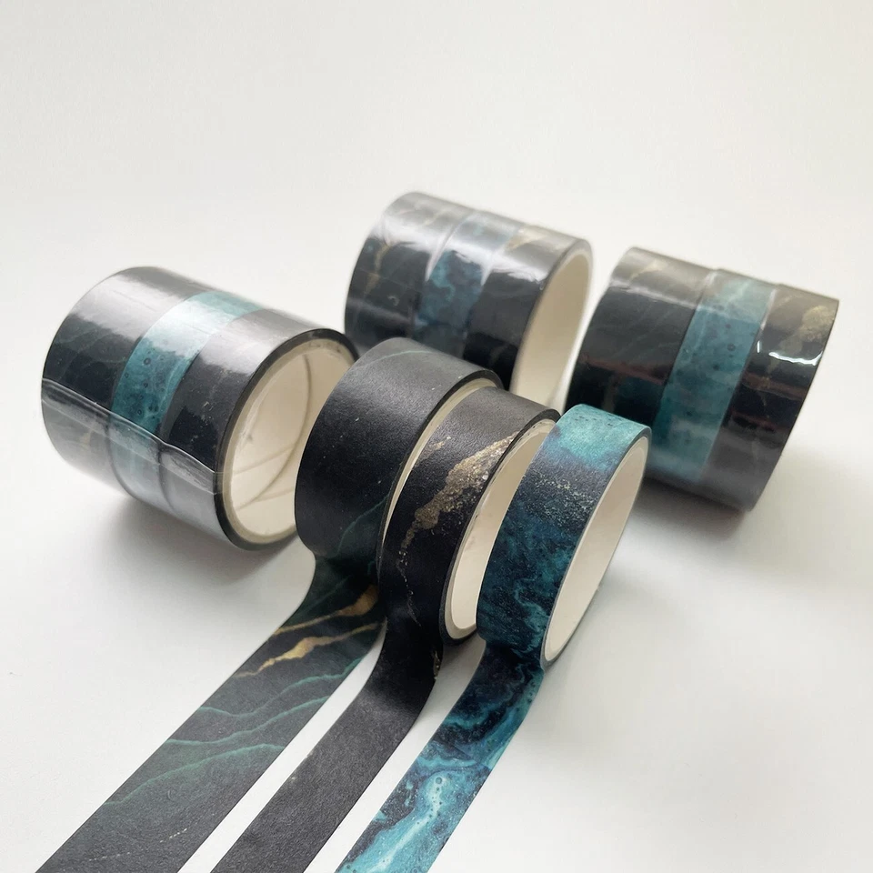 3 Simple Washi Tapes Set | Geometry | Flow Gold | Floral|Green|Blue|Starry night - image 3 of 4
