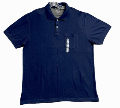 PBX Basics Polo Shirt Men s Size X-Large XL Navy Blue Short Sleeve Cotton NEW