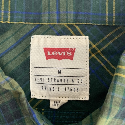 Levi's Men's Button Up Collared Green Malden Plaid Shirt Size Medium - Picture 6 of 7