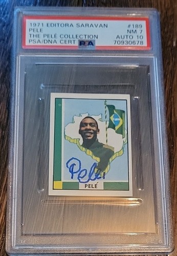 PELE ⚽️ OWNED 1971 Editora Saravan Minha Patria AUTOGRAPHED PSA 7/10 POP 1 ☆Best
