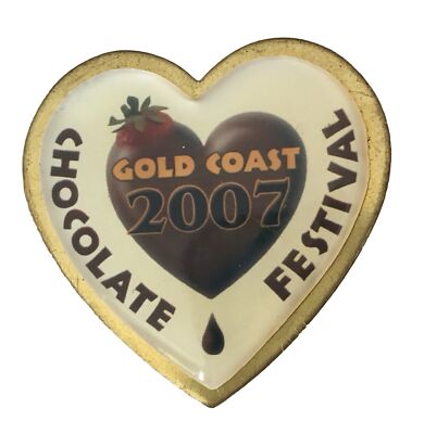 Gold Coast Chocolate Festival Pin 2007 Love Candy Heart HTF