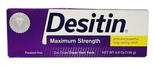 Johnson Desitin DIAPER RASH PASTE Maximum Strength Skin 4.8 oz/136g New 12/2019