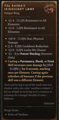 DIABLO 4🔥NEW SEASON🔥Tal Rasha's Iridescent Loop Unique Items | eBay